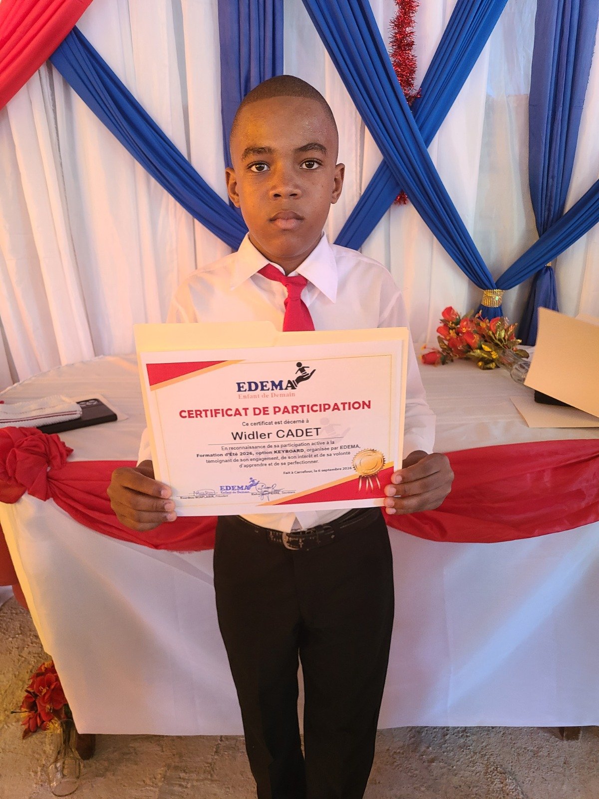 Remise des certificats,formation d'été 2026