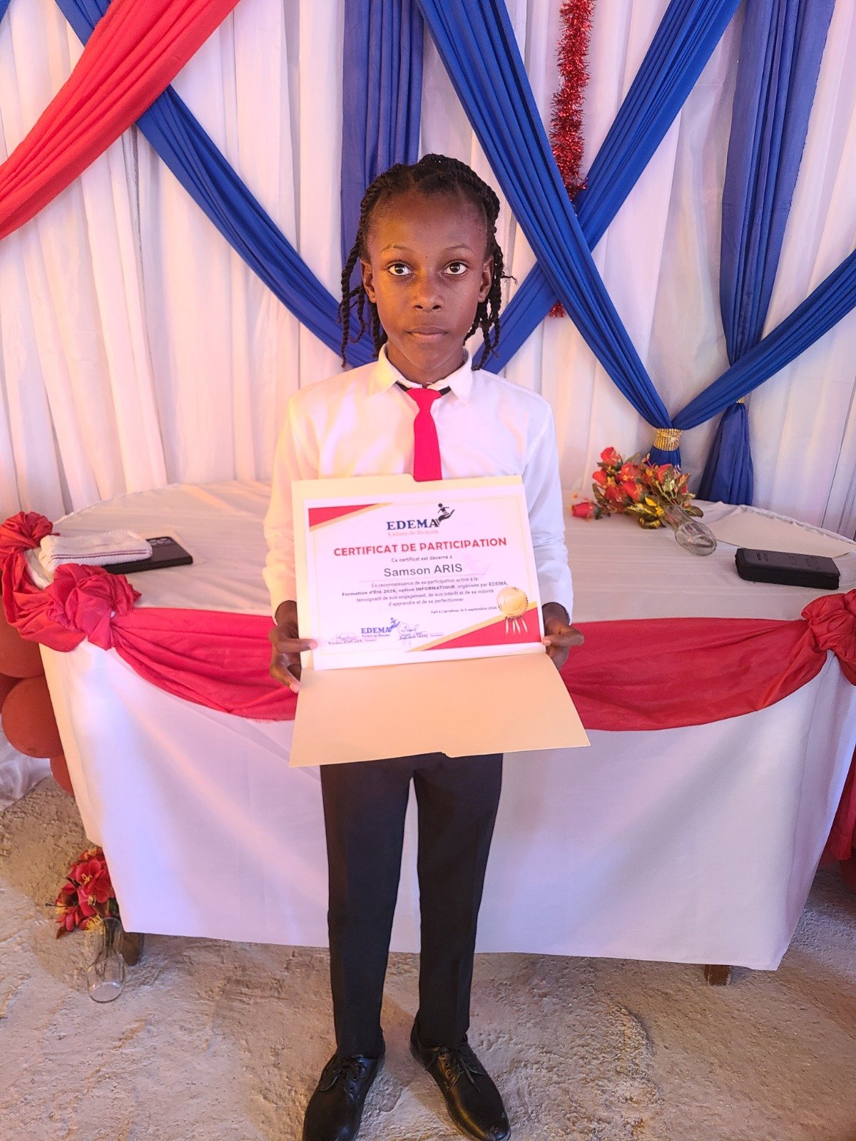 Remise des certificats,formation d'été 2026